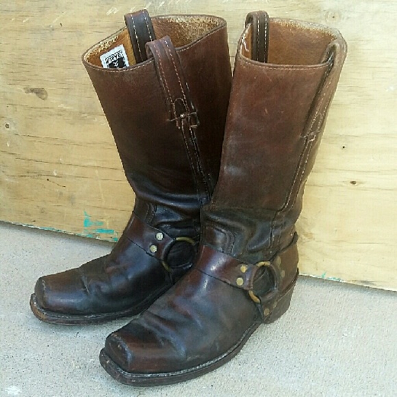 frye brown harness boots