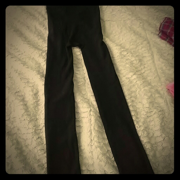 Black footed leggings. With fleece inside.