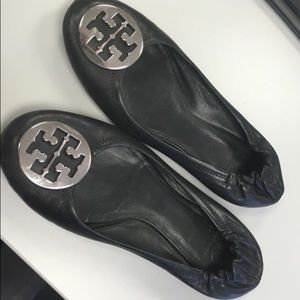 Tory Burch Black Flats