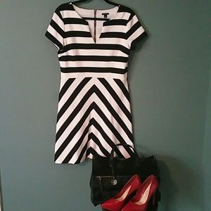 Ann Taylor striped A-line dress