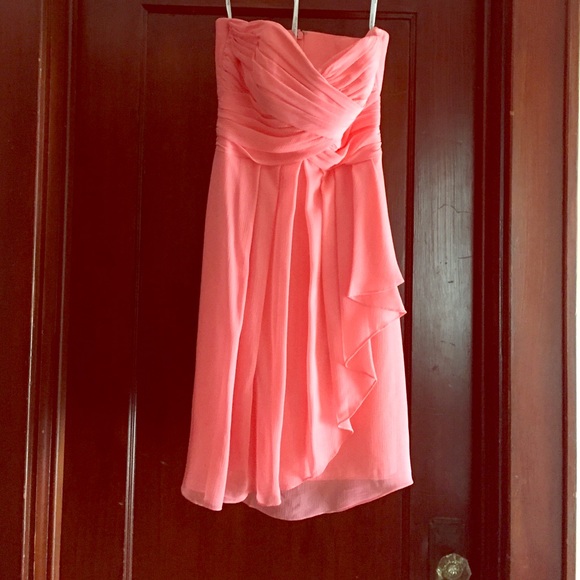 David's Bridal Coral Bridesmaids Dress