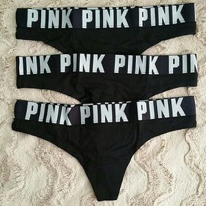 Victoria Secret PINK Low Rise Thong (3 pair)