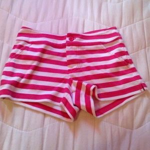 Girls pink and white striped shirts