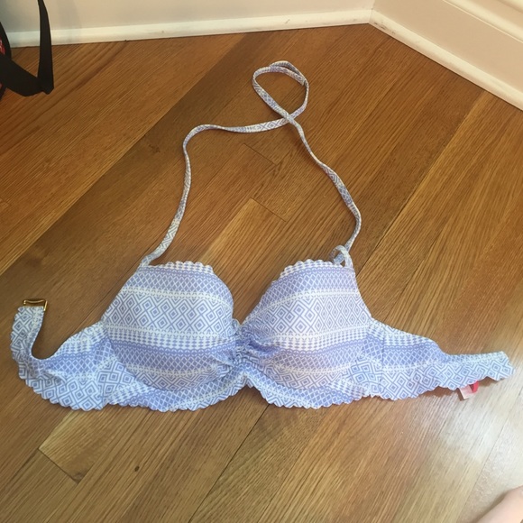 Victoria secret purple and white bathing suit top