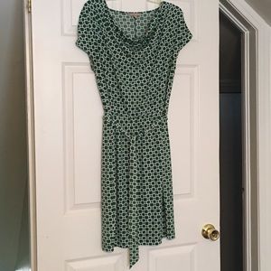 Green Geometric Print Jersey Banana Republic Dress
