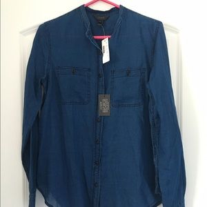 J Crew chambray crew neck button up - NWT