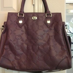 Hello kitty embossed faux leather purple bag