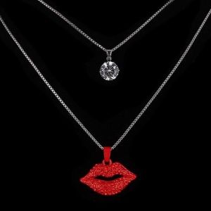 🍒JUST IN🍒 Beautiful Red Lips Double Necklace
