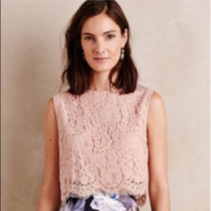 Anthropologie lace crop blouse