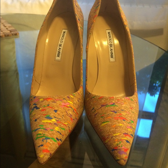 Manolo Blahnik BB cork pump heels