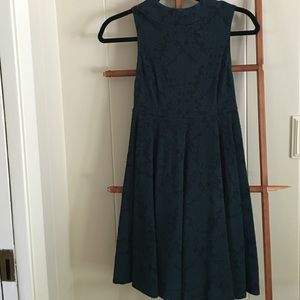 Green high neck dress