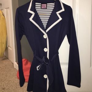 Navy and White small Peacoat