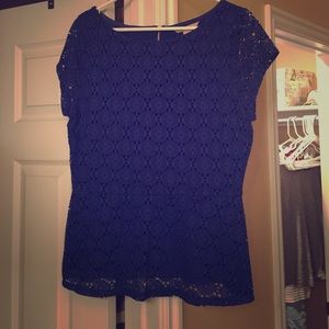 Royal blue lace peplum top