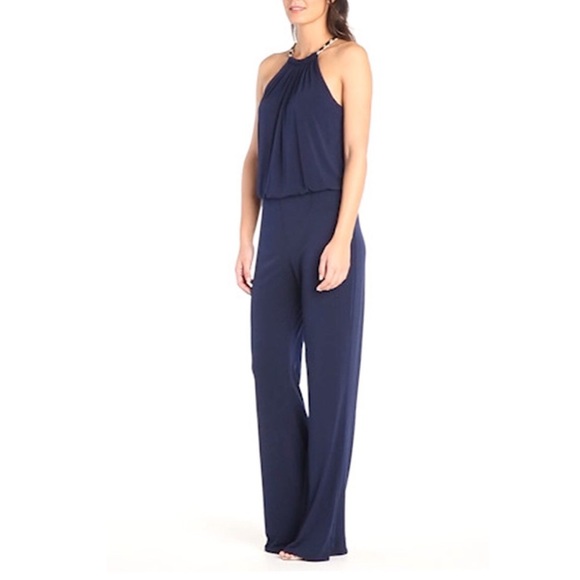 navy halter jumpsuit