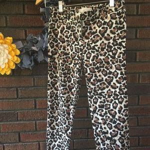 Ann Taylor Loft Animal Print Cropped Pant