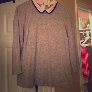 3/4 sleeve knit with Peter Pan collar
