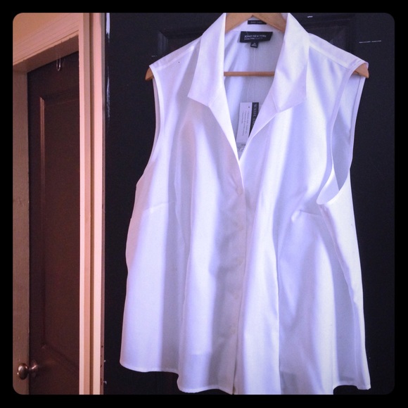 Sleeveless white top