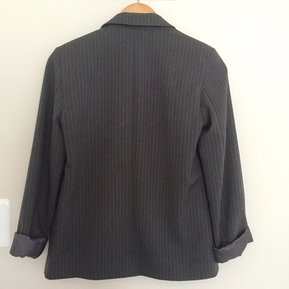 NWT Topshop Oversized Grey Pinstripe Blazer - Picture 5 of 6