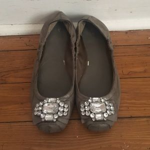 Shimmery Gray Ballet Flats