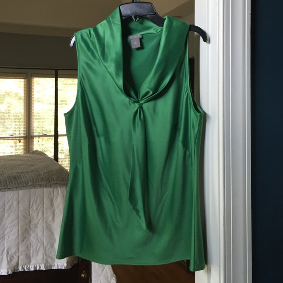 Green satin top