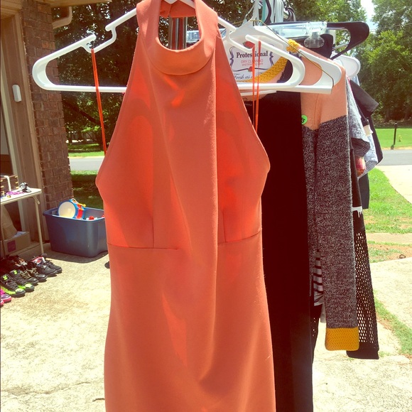Salmon Colored, Fitted Dress, Knee Length