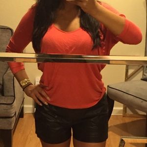 Melon colored blouse from express