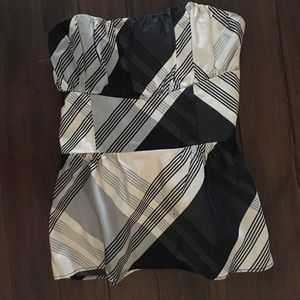 Nanette Lepore black and cream silk top