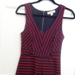 Navy and Red Striped Dress