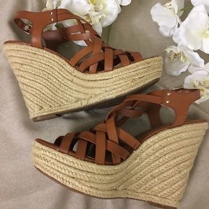 Fergalucious Caprini Tan Espradilles Wedge Sandals
