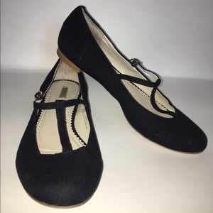 Black T-Strap Flats