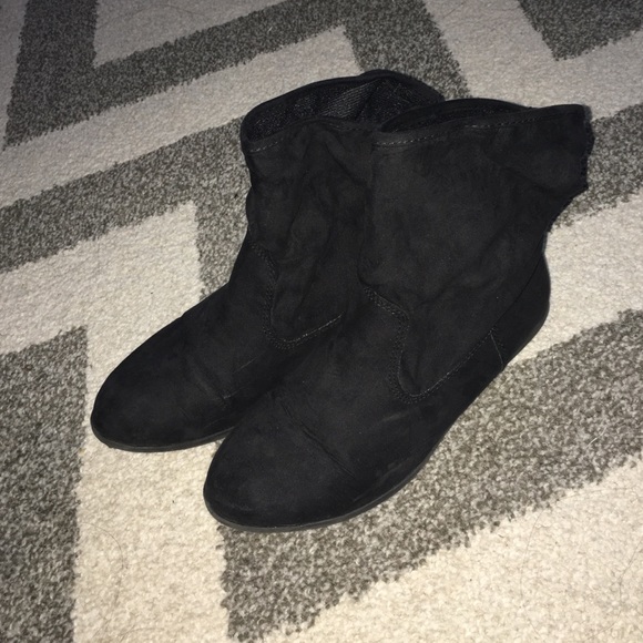 Black suede booties