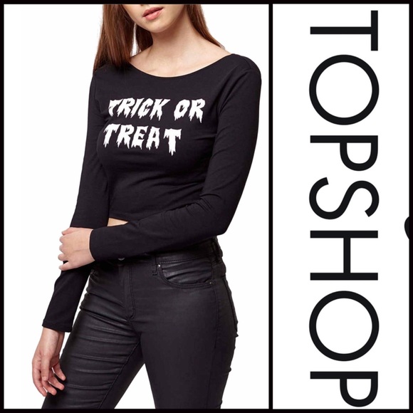 TOPSHOP HALLOWEEN TRICK OR TREAT GRAPHIC PRINT TEE - Picture 5 of 7