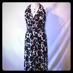 Halter navy floral dress