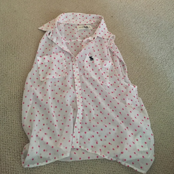 Abercrombie Polka Dot Tank collar top