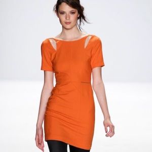 Rebecca Minkoff orange cutout dress size 0