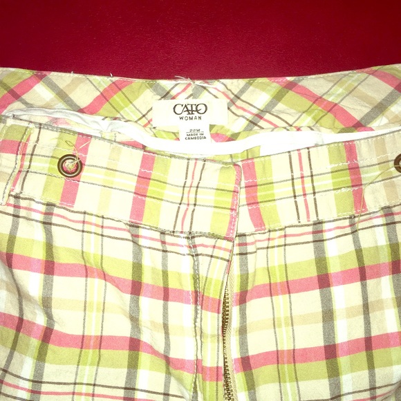 Cato brand plaid Bermuda shorts