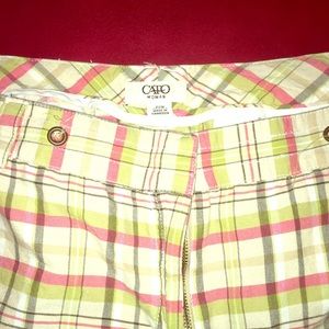 Cato brand plaid Bermuda shorts