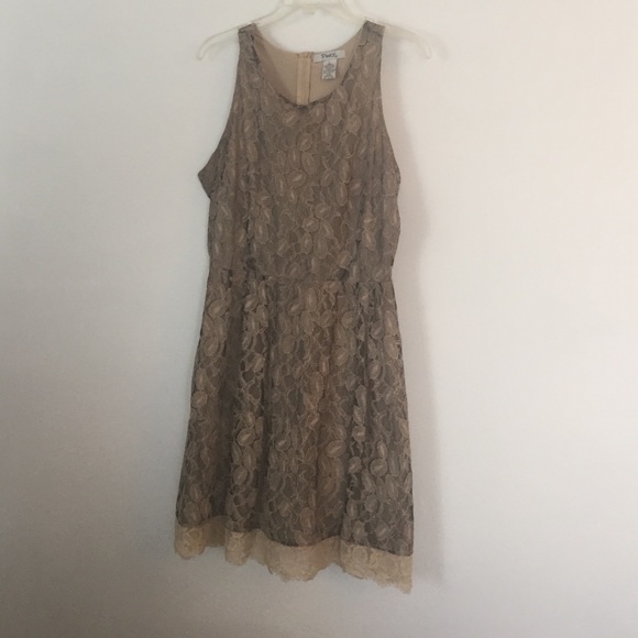 Pinky black/tan lace dress size Large