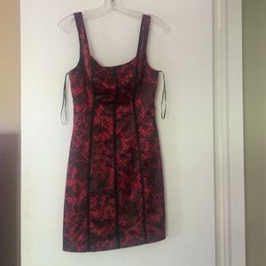 Red and black stretch dress by guess