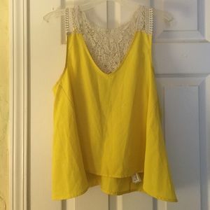 Yellow top with lace back