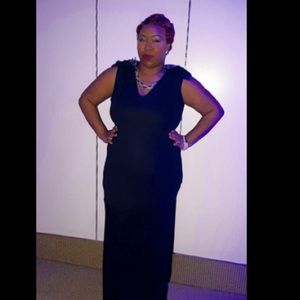 maxi dress with velvet hem