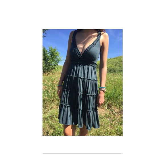 LUCKY BRAND Dark dusty teal dress XS