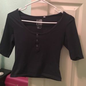 Navy Crop Top