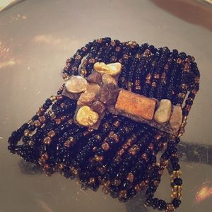 Black copper cross bracelet