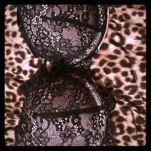 Black lacy bra