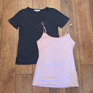 Bundle of Loft light pink cami and gray tee