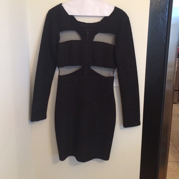 BCBGEneration black cut-out cocktail dress