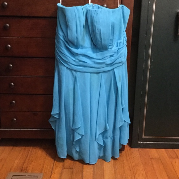 David's Bridal aqua knee length dress