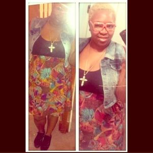 Tribal print midi skirt