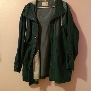 Blue oversized denim jacket